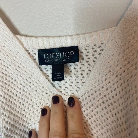 Topshop Crochet Knit White Crop Top - Picture 6 of 6